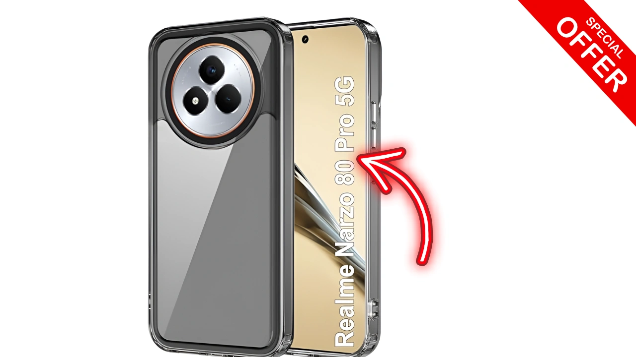 Amazon Basics Back Case Cover for Realme Narzo 80 Pro 5G – Clear, Scratch-Resistant, and Magnetic